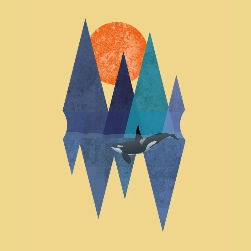 Polygon Orca Killer Whale Design