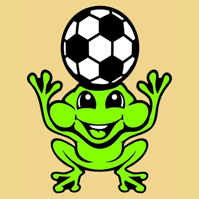 Frog Soccer Header Ball Playing Toad