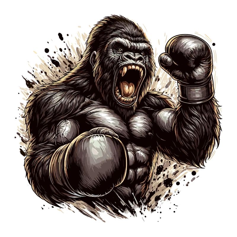 Gorilla Boxer Kämpfer Boxen brüllt Geschenk