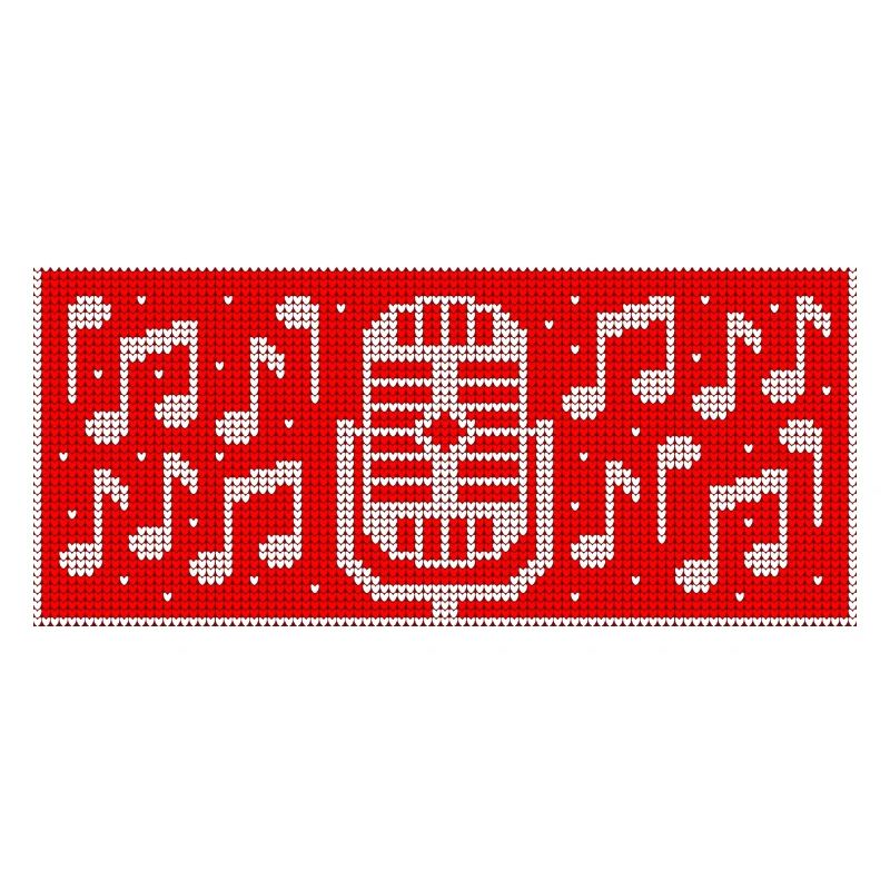 Christmas Pattern Microphone Coffee Mug White