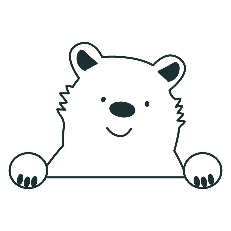 Cute peeking bear