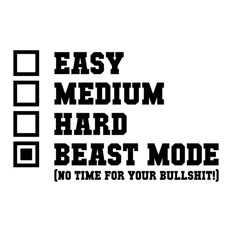 Easy Medium Hard Beast Mode Geschenk