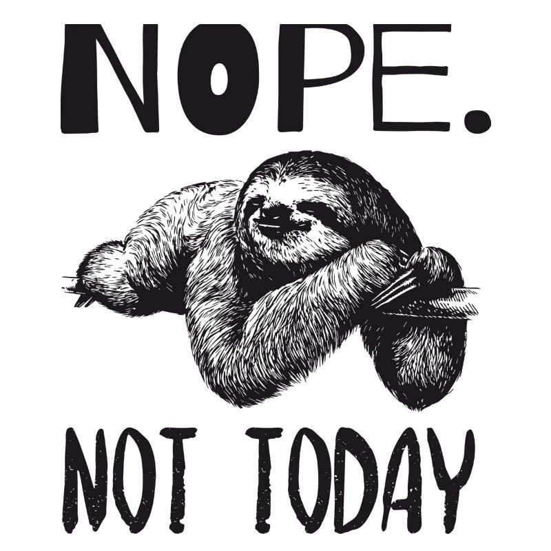 Not today sloth sloth design