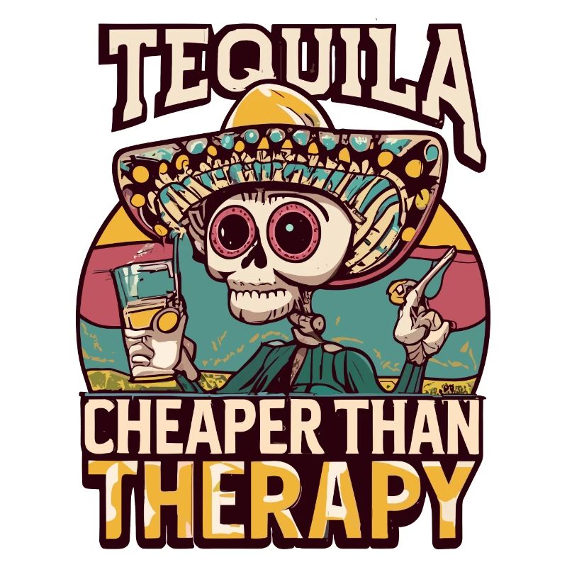 Lustiger Spruch Tequila is Cheaper Than Therapy