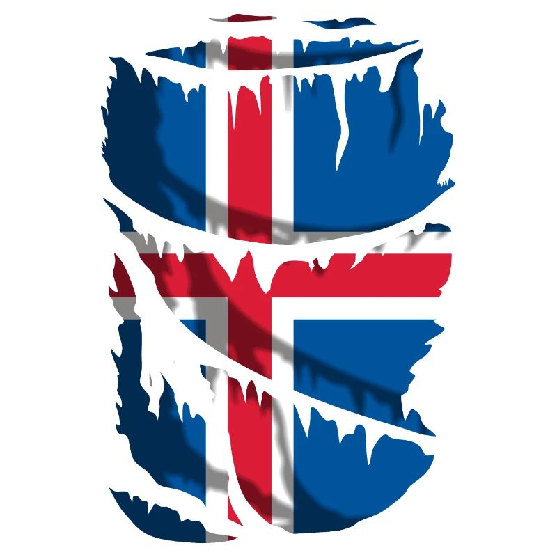 Flagge Islands, zerbrochener oder abgenutzter Stoffeffekt