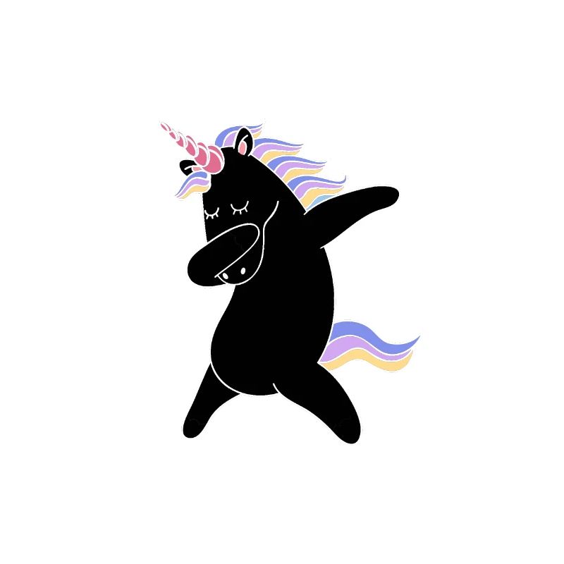Black dabbing unicorn | Einhorn |
