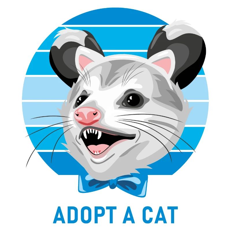 Lustiges Opossum. Adoptiere eine Katze