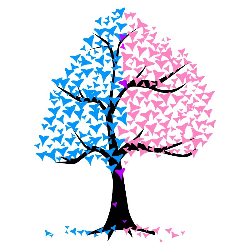 Junge Mädchen Herzen Baum