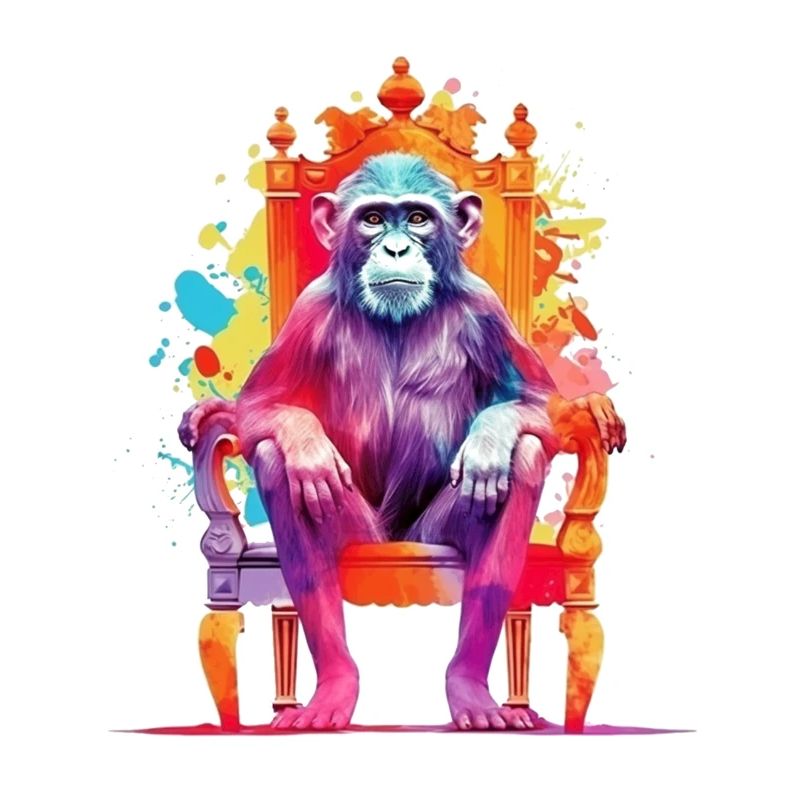 Monkey King - Monkey on Throne - Play of Colours