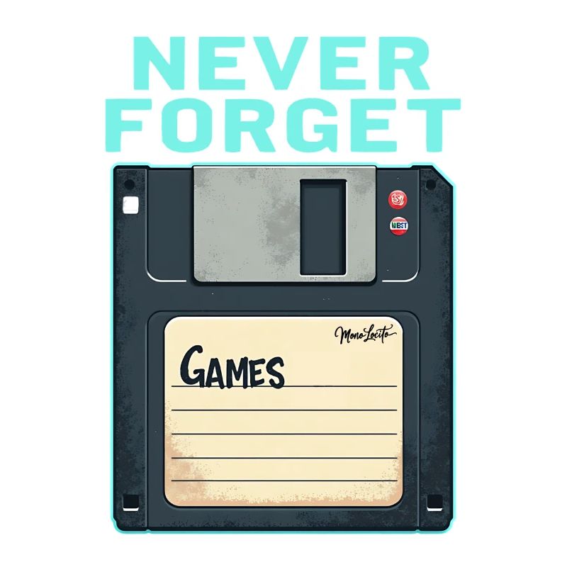 Never Forget Retro Floppy Disk Design