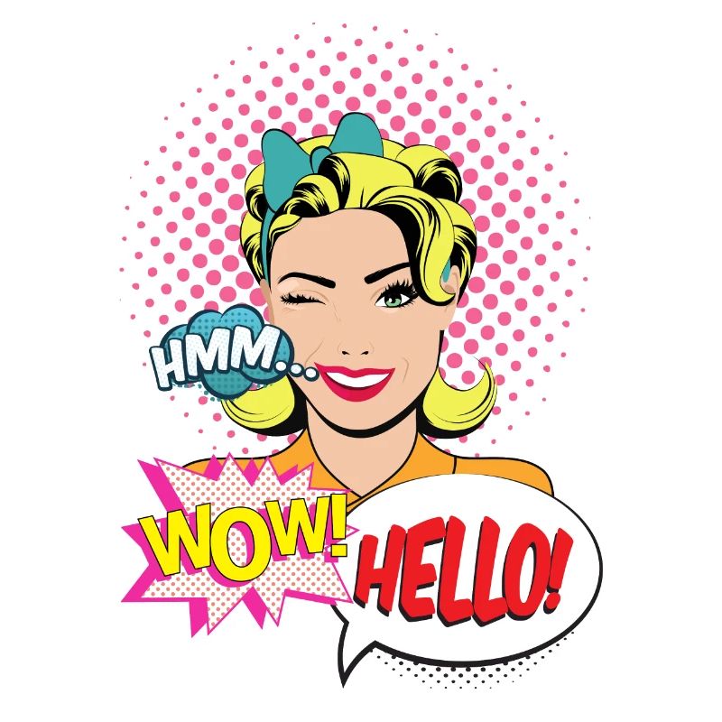 SCHÖNE FRAU POP ART VINTAGE-Idee Geschenk Humor