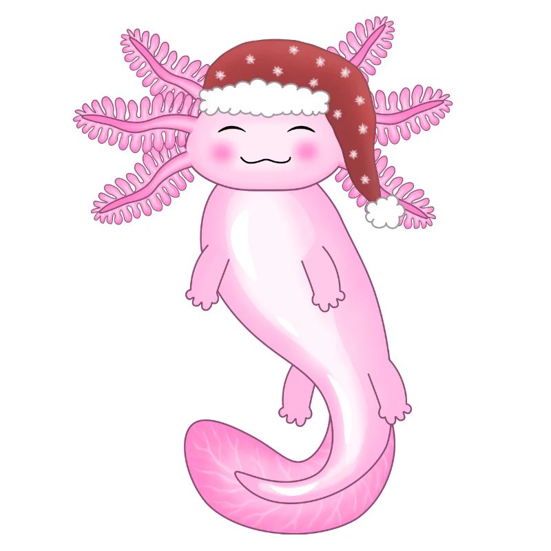 Mignon axolotl de Noël