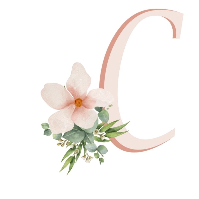 Buchstabe C mit Blume