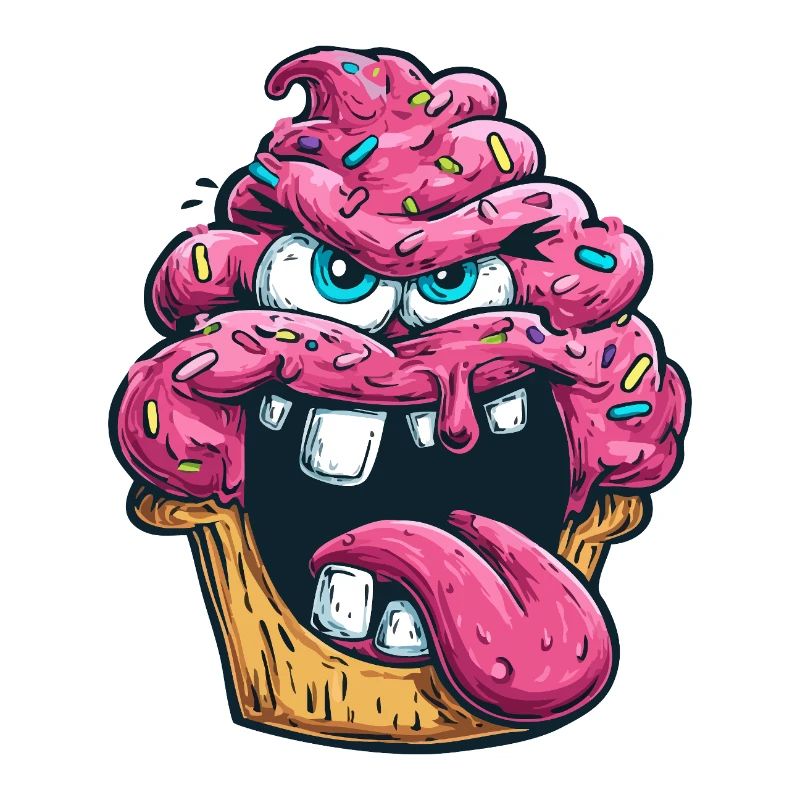 Durchgeknallter Cupcake.