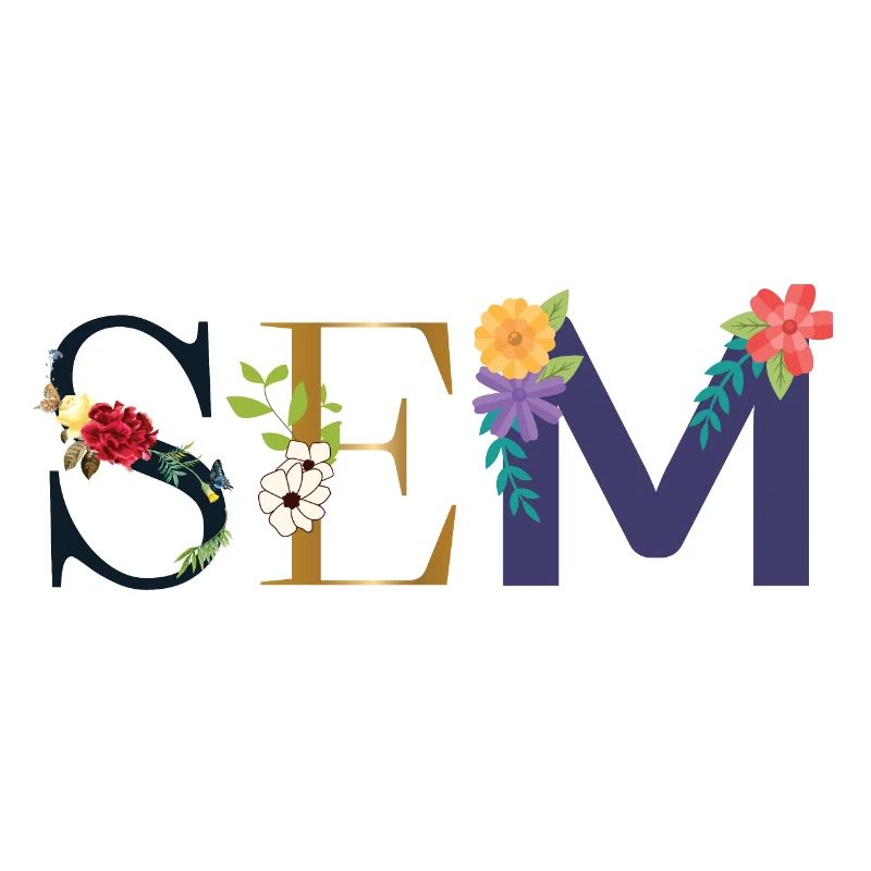 Nom SEM décoré de fleurs