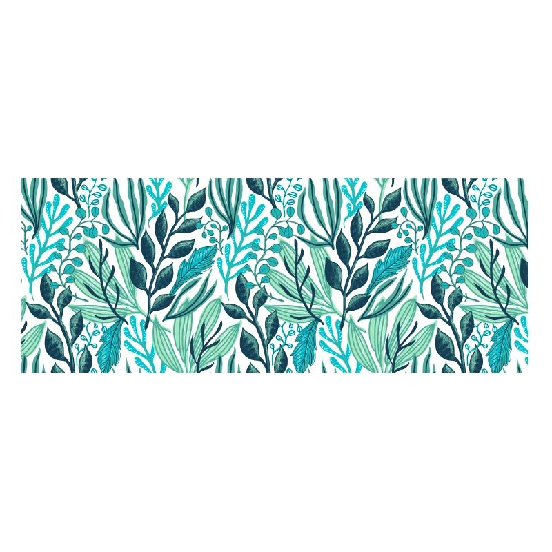 Flowers blue -panoramic mug - coffee cup