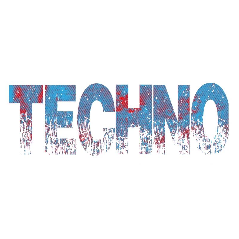 Techno Distressed Text Art