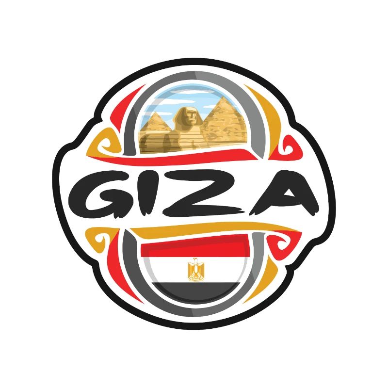 Gizeh Egypte Drapeau Badge Voyage Souvenir Timbre