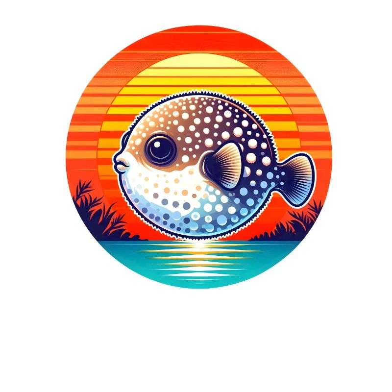 Poisson-globe au coucher du soleil