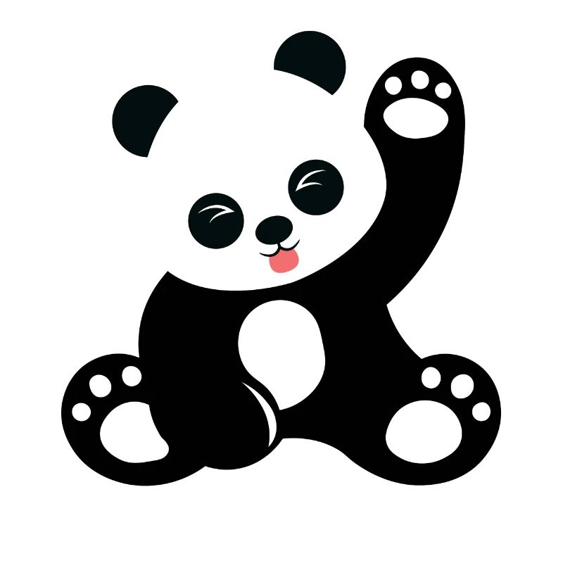 Cute Sitting Panda-Karikatur