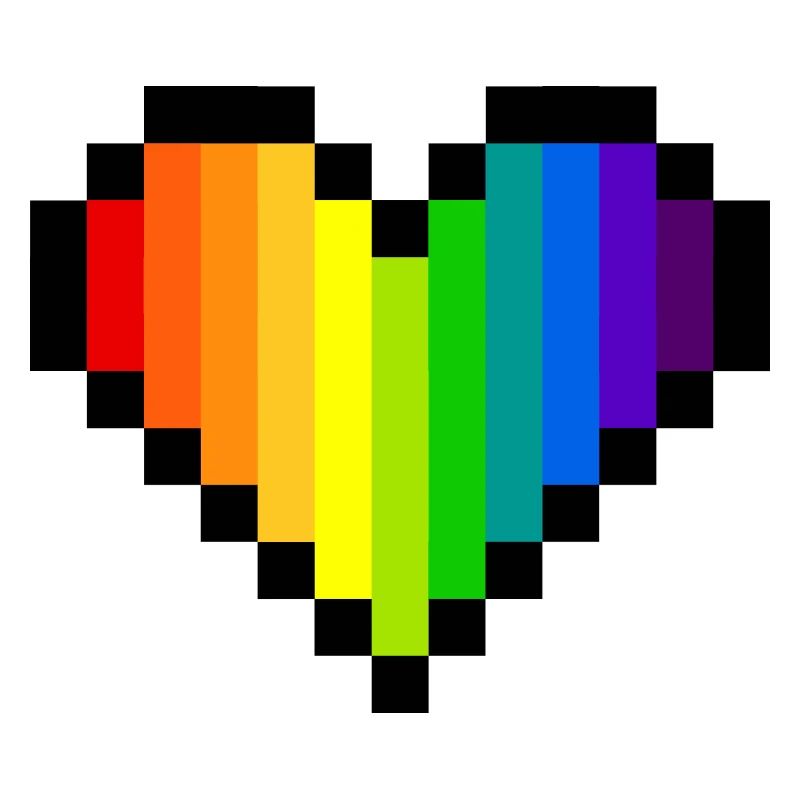 Pixel Art Regenbogenherz - LGBT Pride