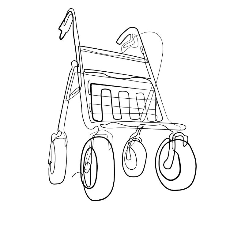 Rollator - one line drawing