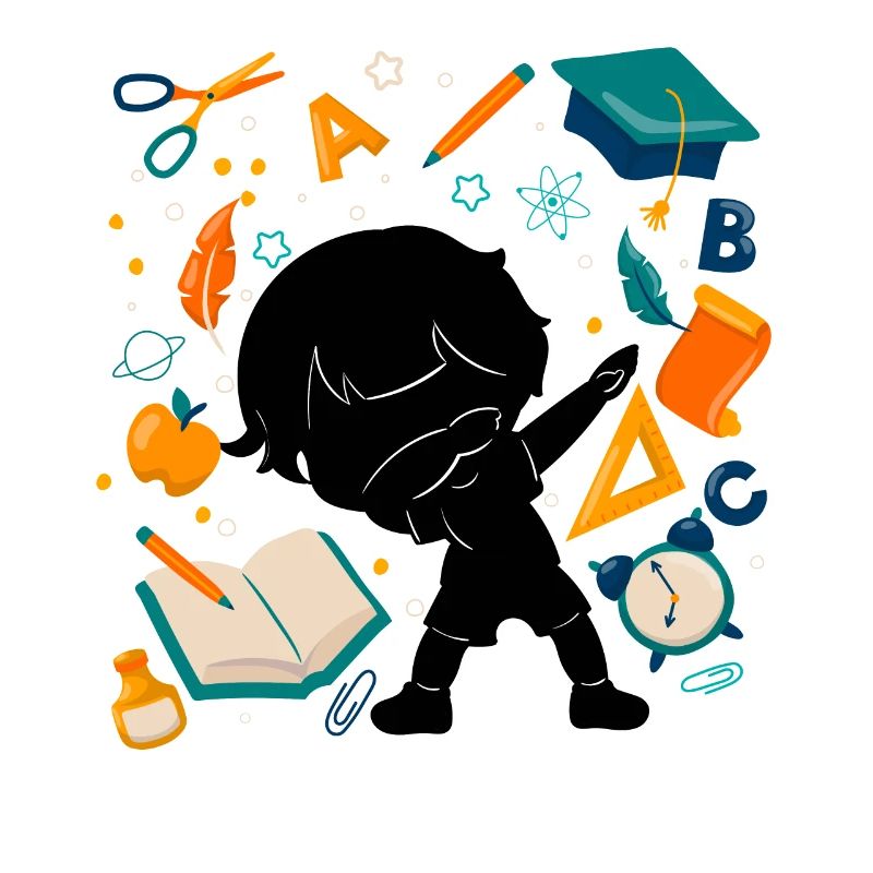 Silhouette Junge Ersten Tag Der Schule Student