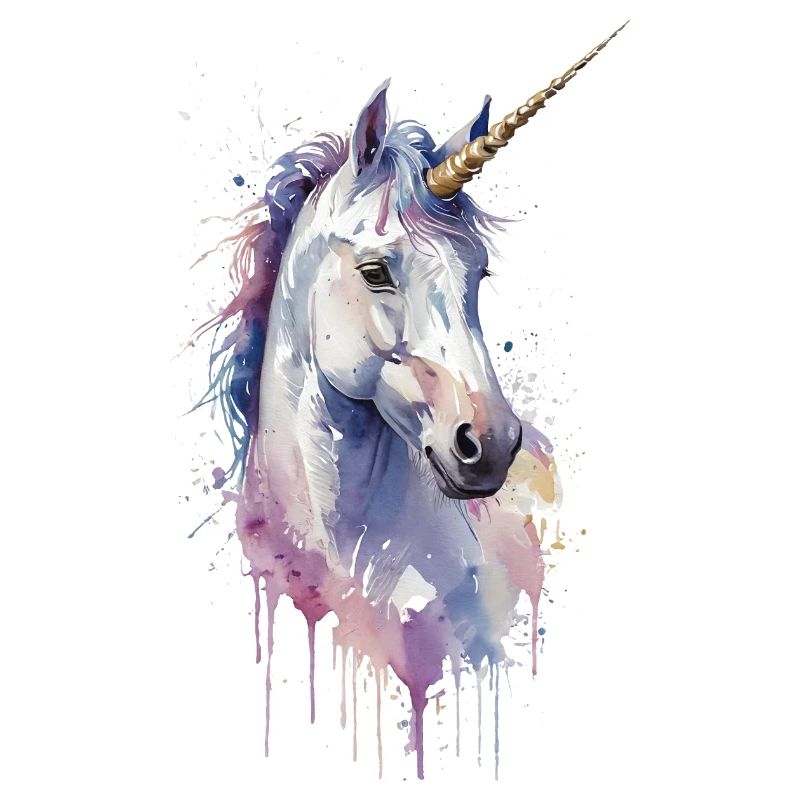 Ätherisches Einhorn - Aquarell