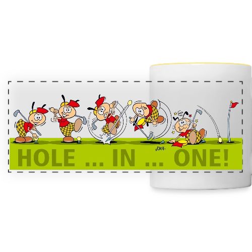 GOLF Panorama Tasse - Comic Strip HOLE IN ONE - Panoramatasse