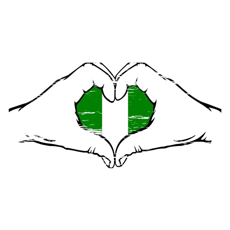 Drapeau du Nigeria en forme de coeur utilisé