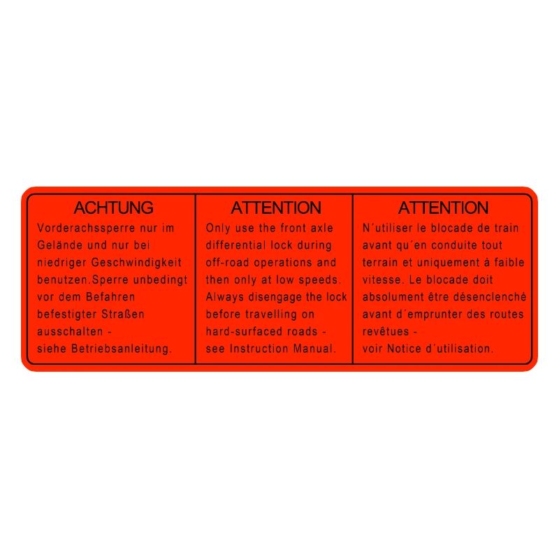 SYNCRO DIFF LOCKS differenzialsperren aufkleber