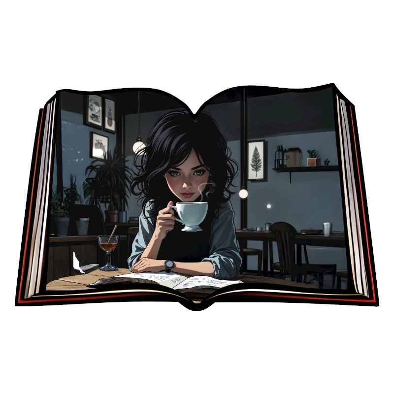 Read book with coffee