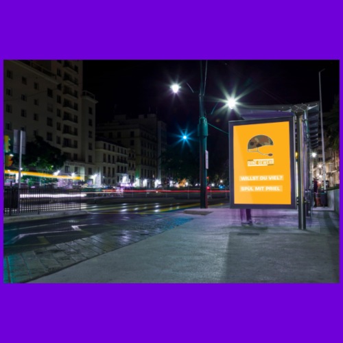 Bushaltestelle mit BundiTalk Werbung - Panoramatasse