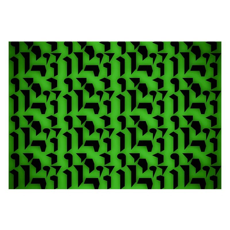 Deco pattern shapes and objects in green-black