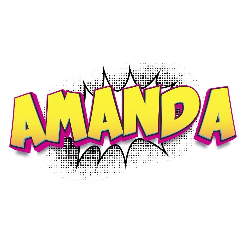 Amanda Custom Name Comic Book Style Pop Art,