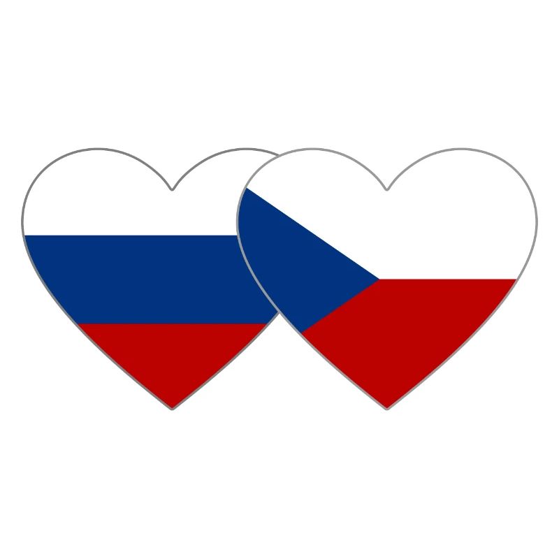 Russie République tchèque Drapeau Coeur