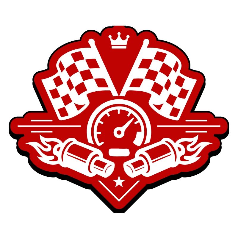 Drapeau de course, compteur de vitesse d'échappement