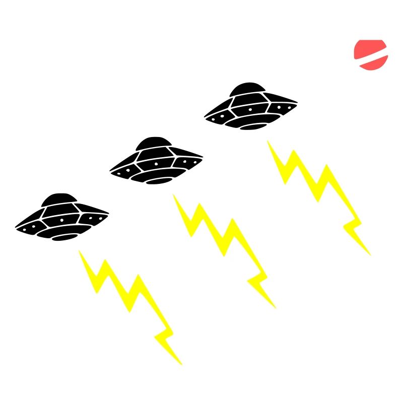 UFO Invasion Lightning Attack Alien Vector