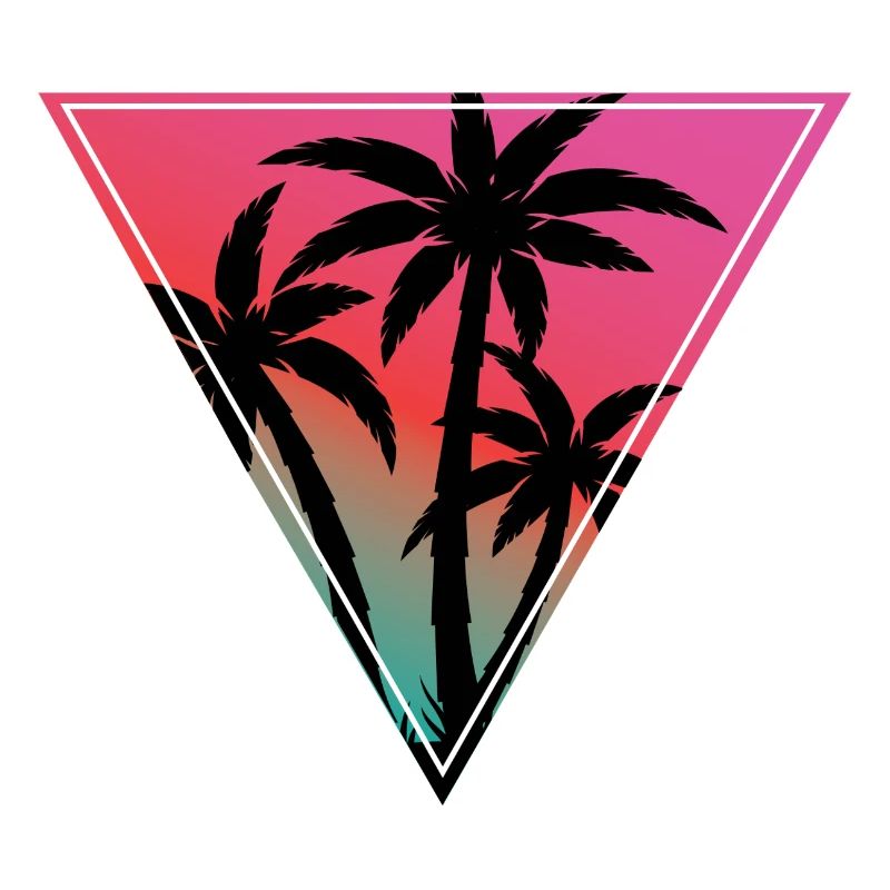Sunset Palm Triangle Print