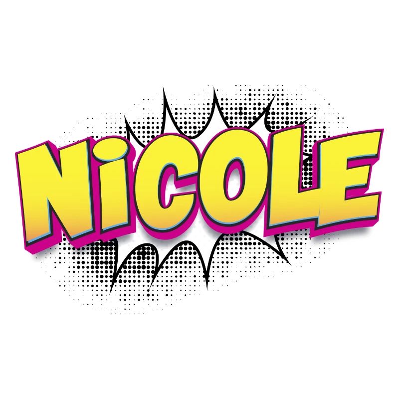 Nicole Benutzerdefinierter Name Comic-Buch-Stil Pop-Art,