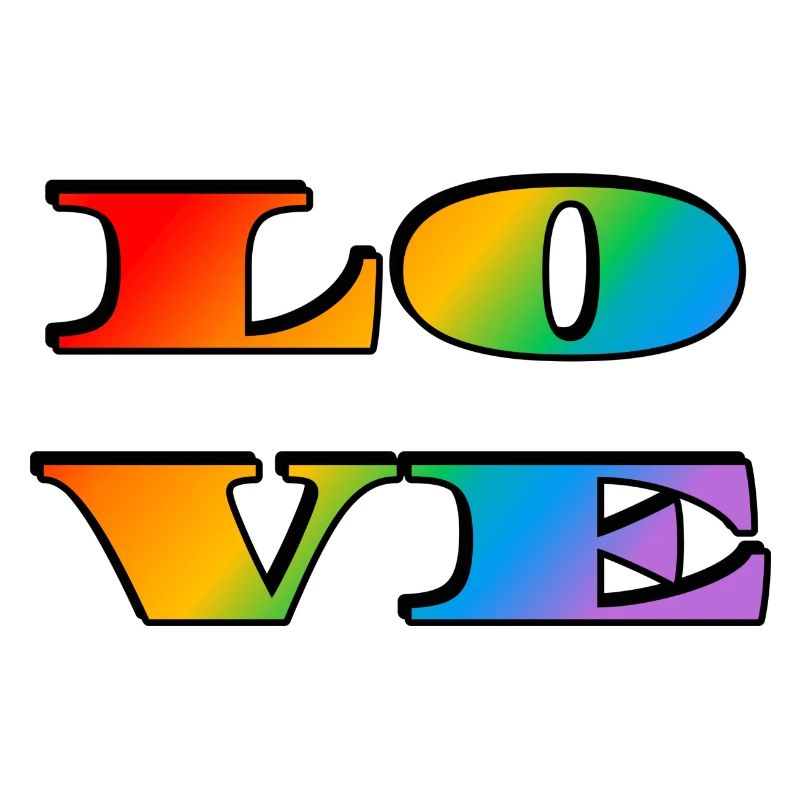 Retro Regenbogen Liebe