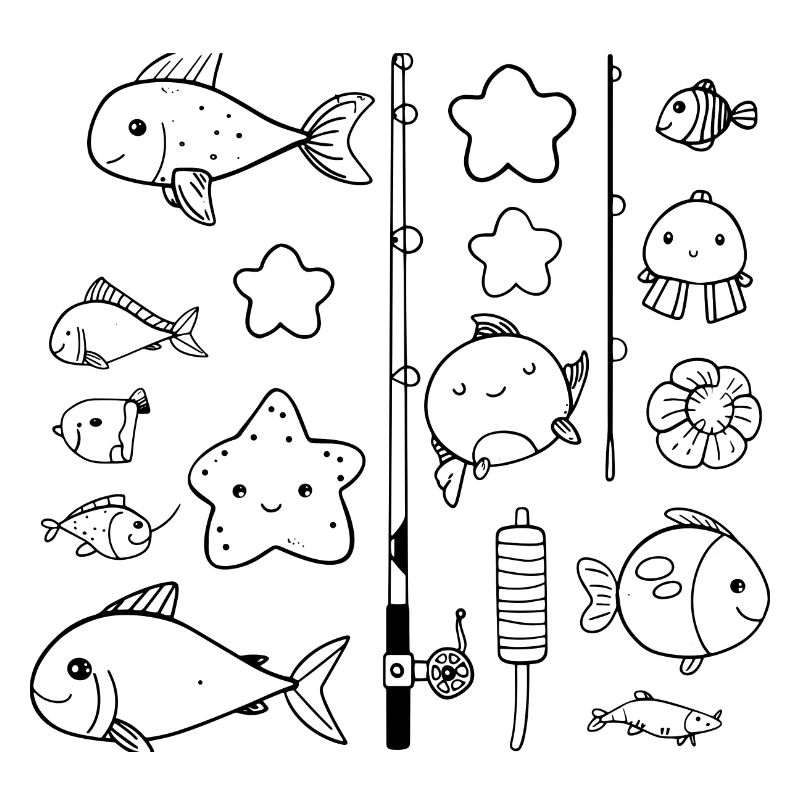 Style de bande dessinée de pêche