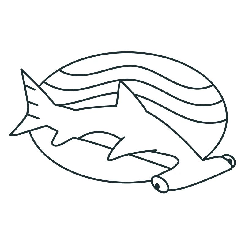 requin-marteau dans les vagues de l’océan