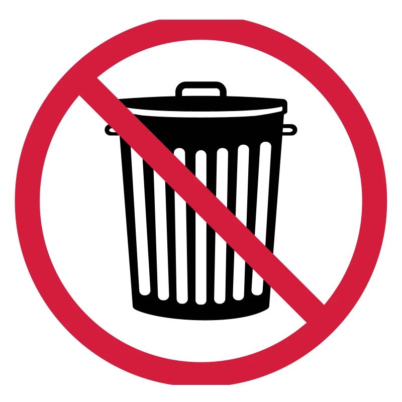 interdit schild zone pas tonne muelle