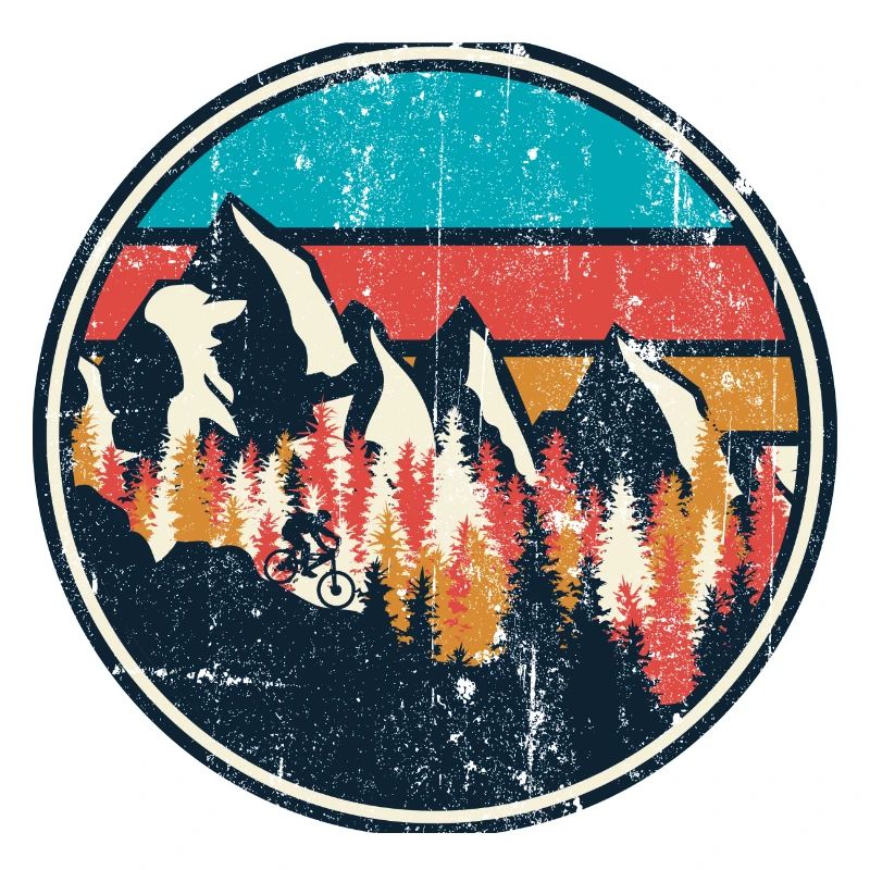 Retro Mountain Trail Circle