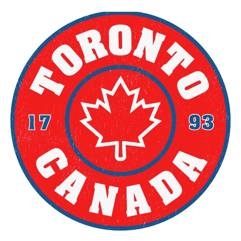 Toronto Canada Round Emblem Maple Leaf