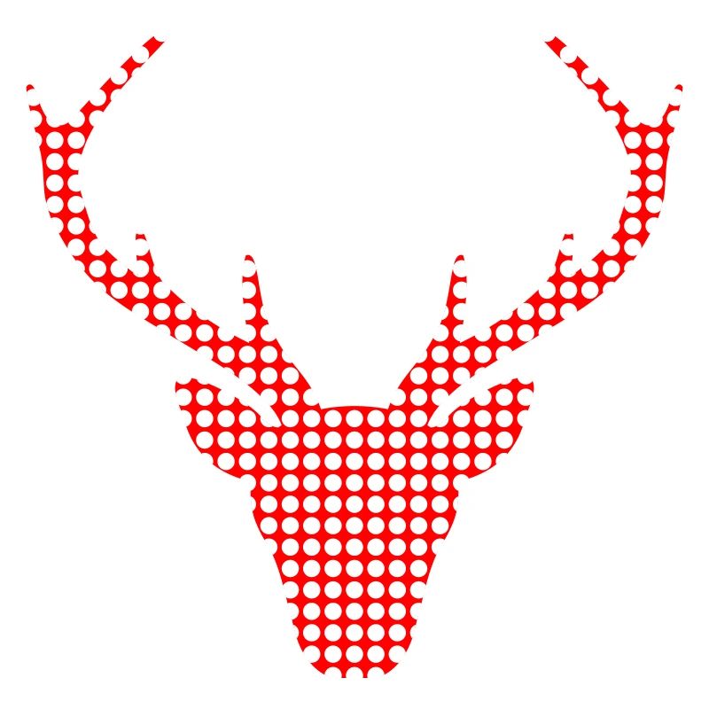 Red deer in dot pattern