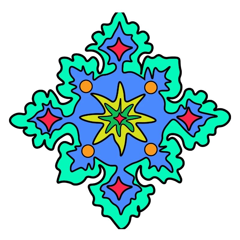 Geometric Mandala Star Pattern