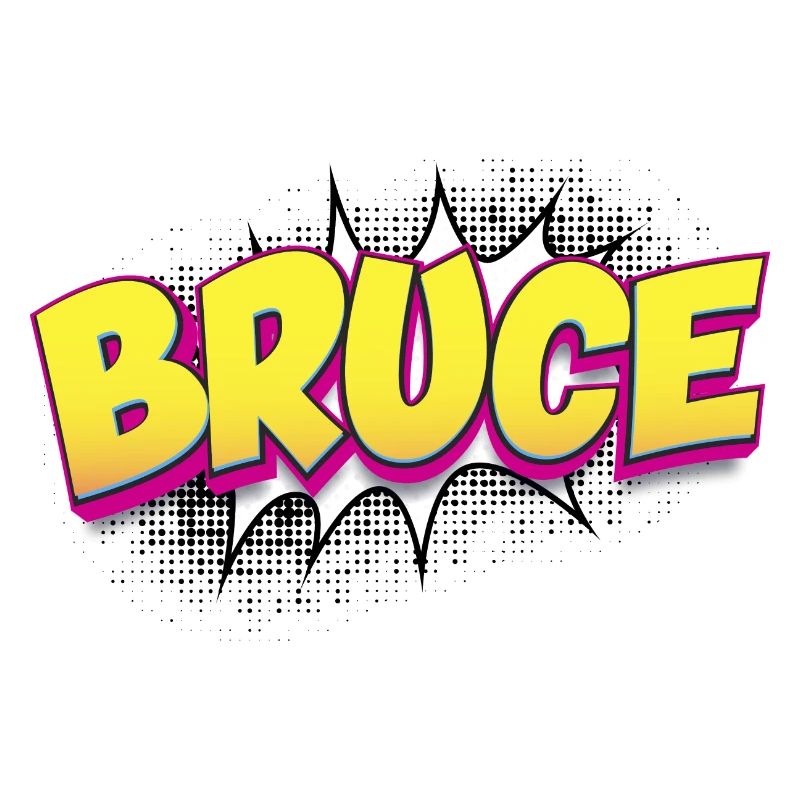 Bruce Custom Name Comic Book Style Pop Art, Bruce