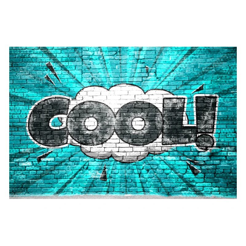 cooler Comic Style Bubble Graffiti Schriftzug auf Bric